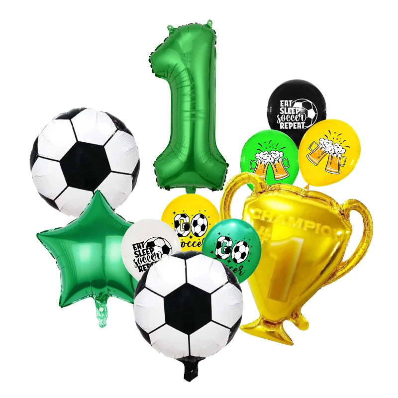 Fußball Geburtstag Dekoration Party Supplies Geschirr Luftballons Set Süßigkeiten Geschenkboxen Fußball Geburtstagsgeschenke Kinder Geburtstagsgeschenke