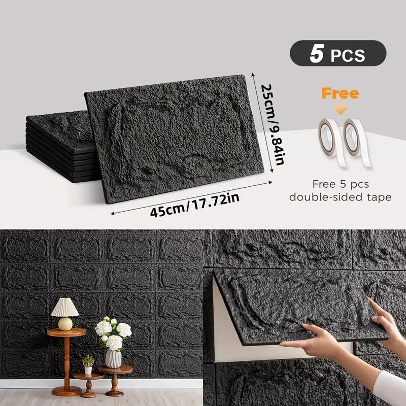 PU stone wall panel, 10 mm, realistic brick pattern, anti-mould and moisture-proof, waterproof and washable, suitable for/outdoo