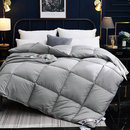 Winter Quilted Quilts Blanket 95% White Goose Down Soft Goose Down Warm Winter Duvet 거위털 이불 구스이불 거위Size King Twin Cover.