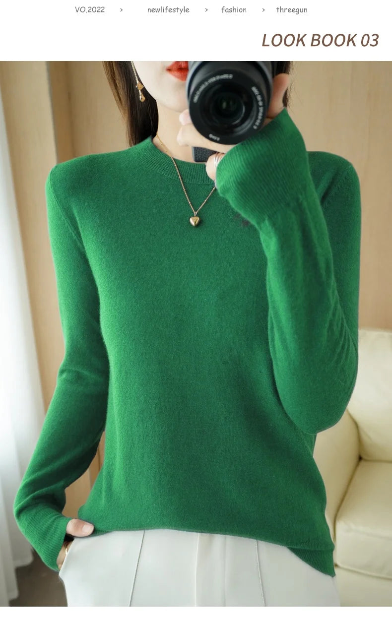 Herbst Winter frauen Pullover Oansatz Kaschmir Solide Pullover Schlank Bodenbildung Shirt Langarm Casual Grundlegende Pull Femme Pullover.