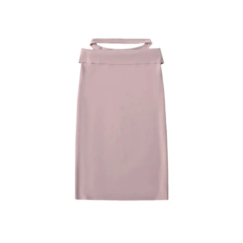 Women Sleek Stretch Knotted Top Fuchsia SLEEVELESS WITH BOAT NECK  ONE-SHOULDER TIE