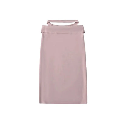 Women Sleek Stretch Knotted Top Fuchsia SLEEVELESS WITH BOAT NECK  ONE-SHOULDER TIE