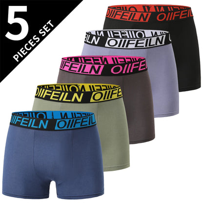 4/5 Stück Herrenmode Bedruckte Unterwäsche Bequeme Joker Boxer Plus Größe 5XL Jugendliche Mehrfarbige Mix Shorts Boxer mittleren Alters
