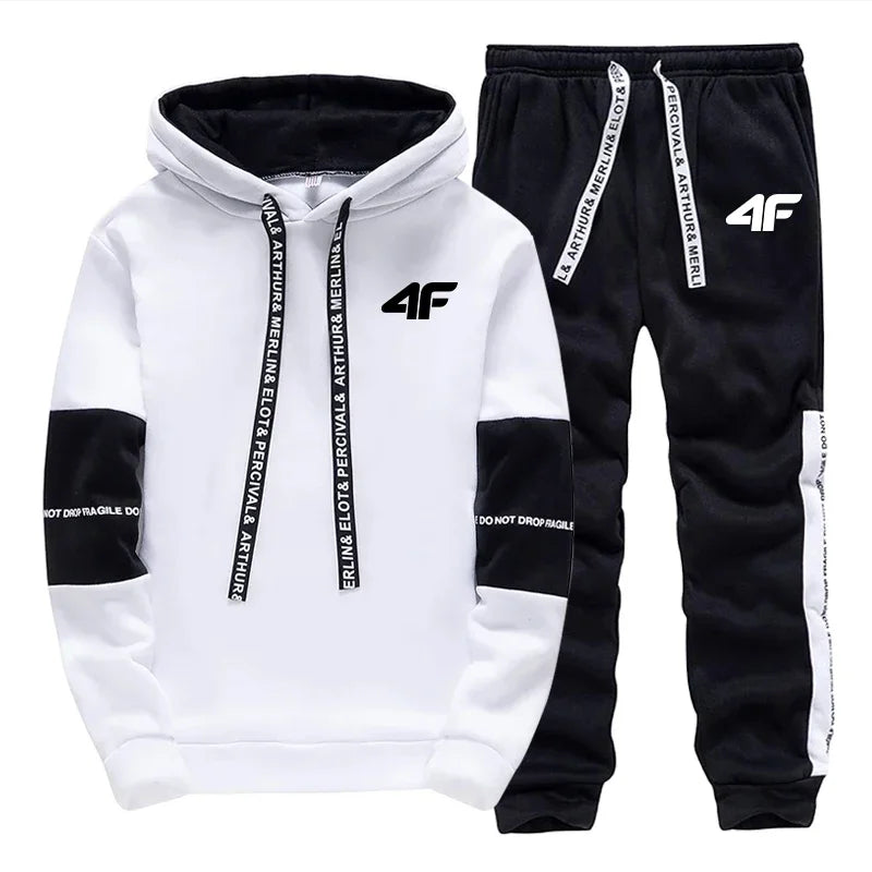 Hot Sale Men's Tracksuit Hooded Long Sleeves Casual Sports Single Piece Sweatshirts And Daily Sweatpants Comfort Outdoor Jogging.