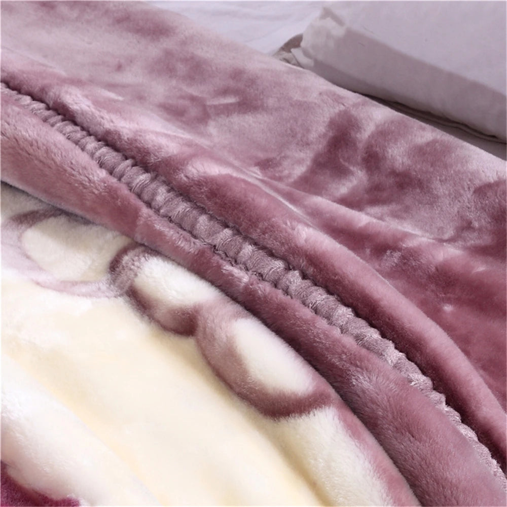 Super Soft Warm Fluffy Weighted Blanket Double Layer Raschel Mink Blanket For Double Bed Winter Bedspread Thick Blanket.