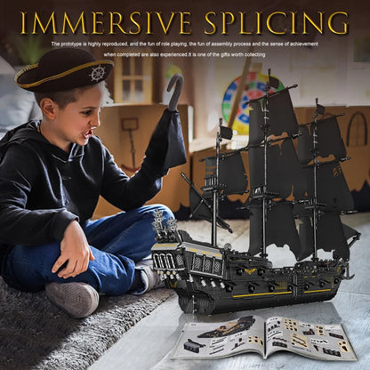 Mould King 13111 13199 Movie Toys The MOC Black Pearl Pirate Ship Model Assembly 16006 Building Block Brick Kids Christmas Gifts.