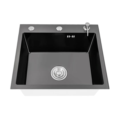 Edelstahl-Küchenspüle, robust, 201 SS, Unterbau/Topmount, großes tiefes Becken, spritzwassergeschützt, schneller Abfluss für Zuhause/Restaurant