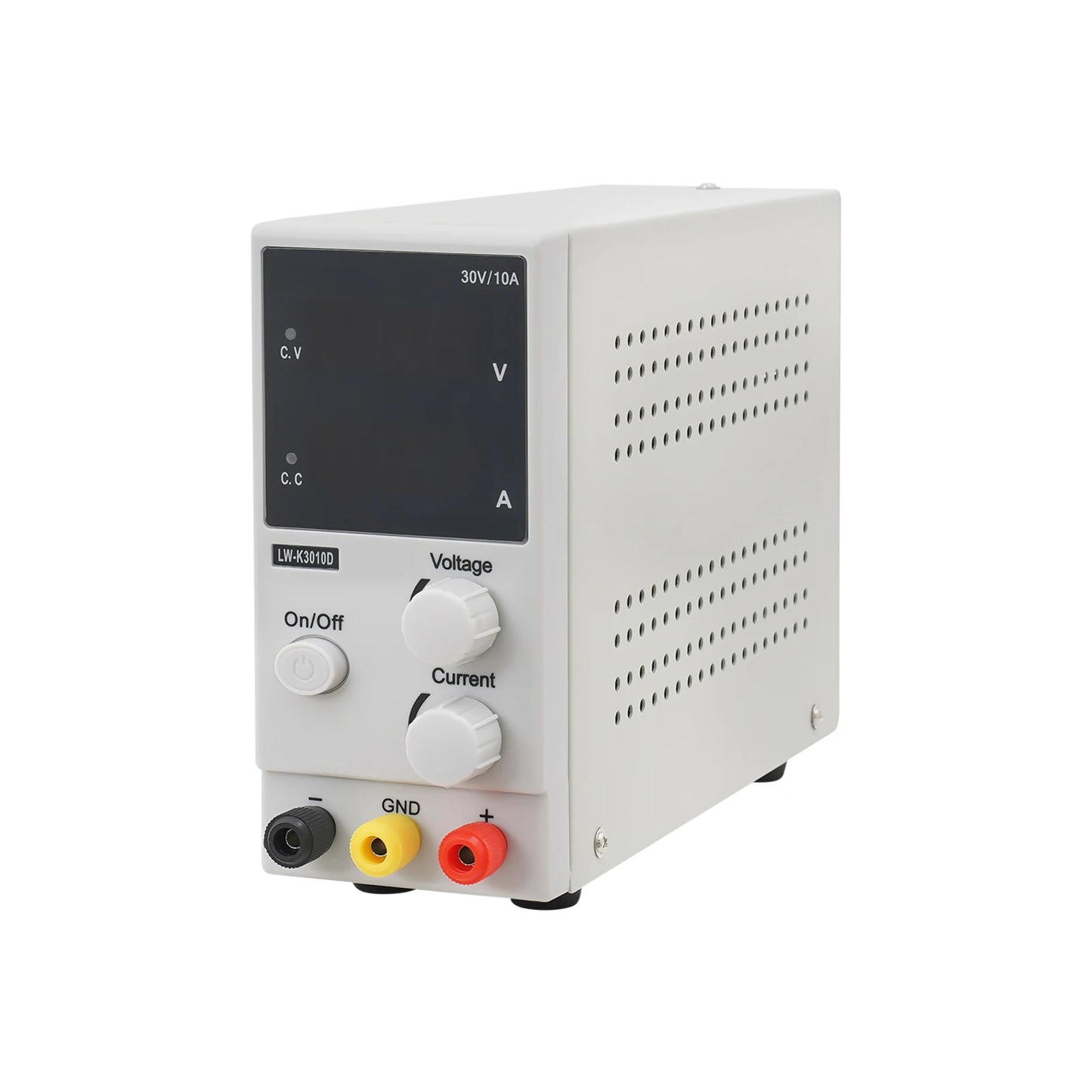 DC Power Supply Silver Corded Electric AC 220V 0–30V 0–10A Regulated Power Supply Laboratory Power Supply for Battery Charging.