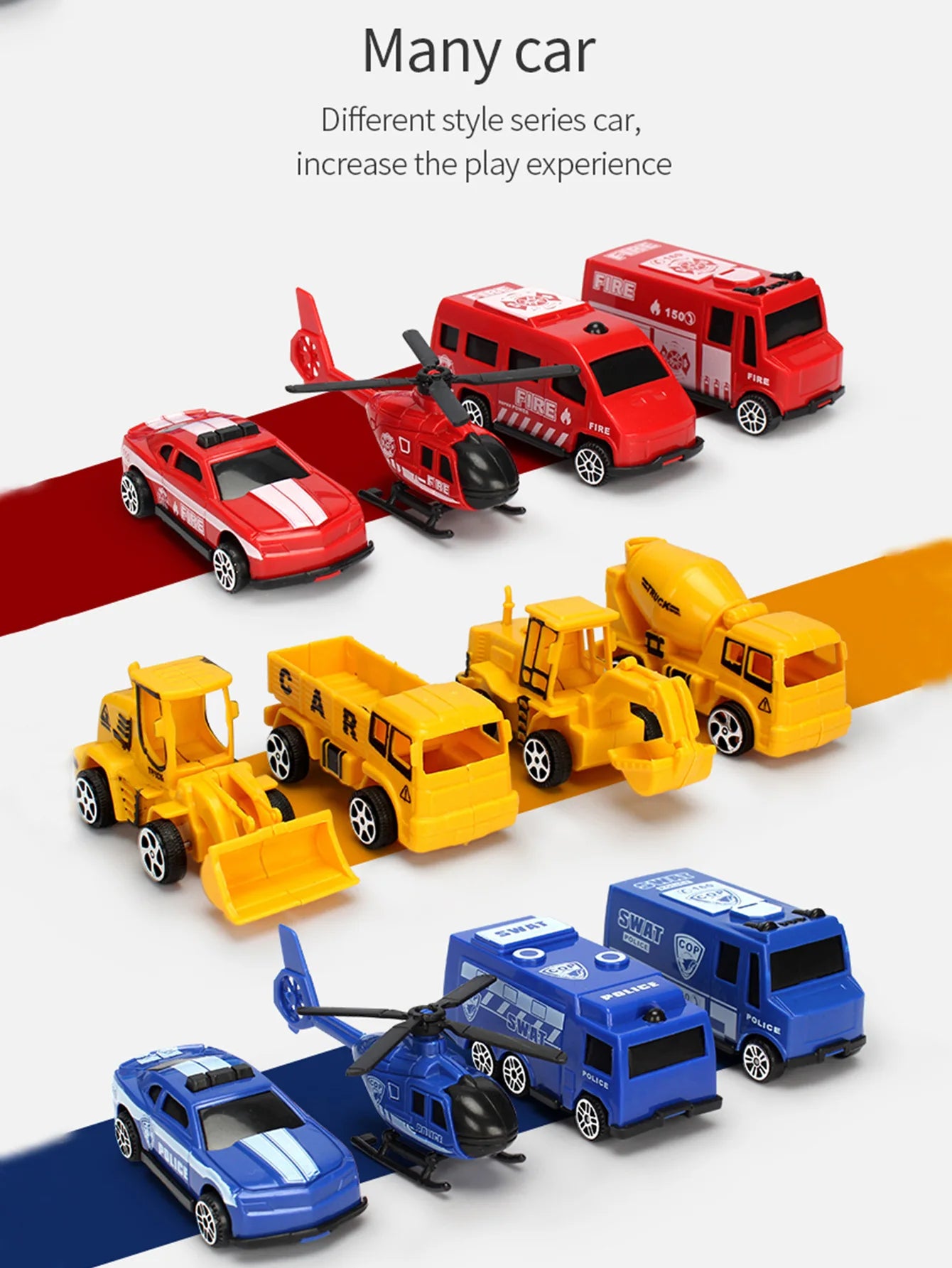 Parking Track Car Children Toys Police Cars Fire Engines Engineering Vehicle Ramp Road Construction Inertial Sliding Track Games.