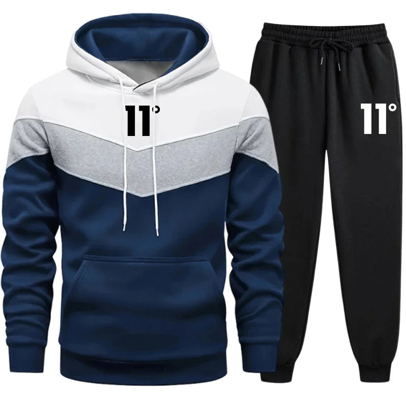2025 herbst Winter Fleece Dicke Warme Männer der Trainingsanzug Hoodies + Hosen 2Pcs Sets Anzug Sportswear Trend Mode Hip hop Männer Kleidung.