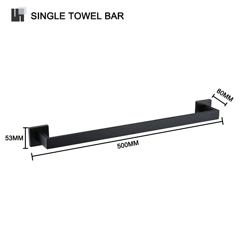 Schwarz Bad zubehör Edelstahl Set Wandre gal Handtuch halter Handtuch halter Taschentuch halter Kleider haken Toiletten bürste Anhänger