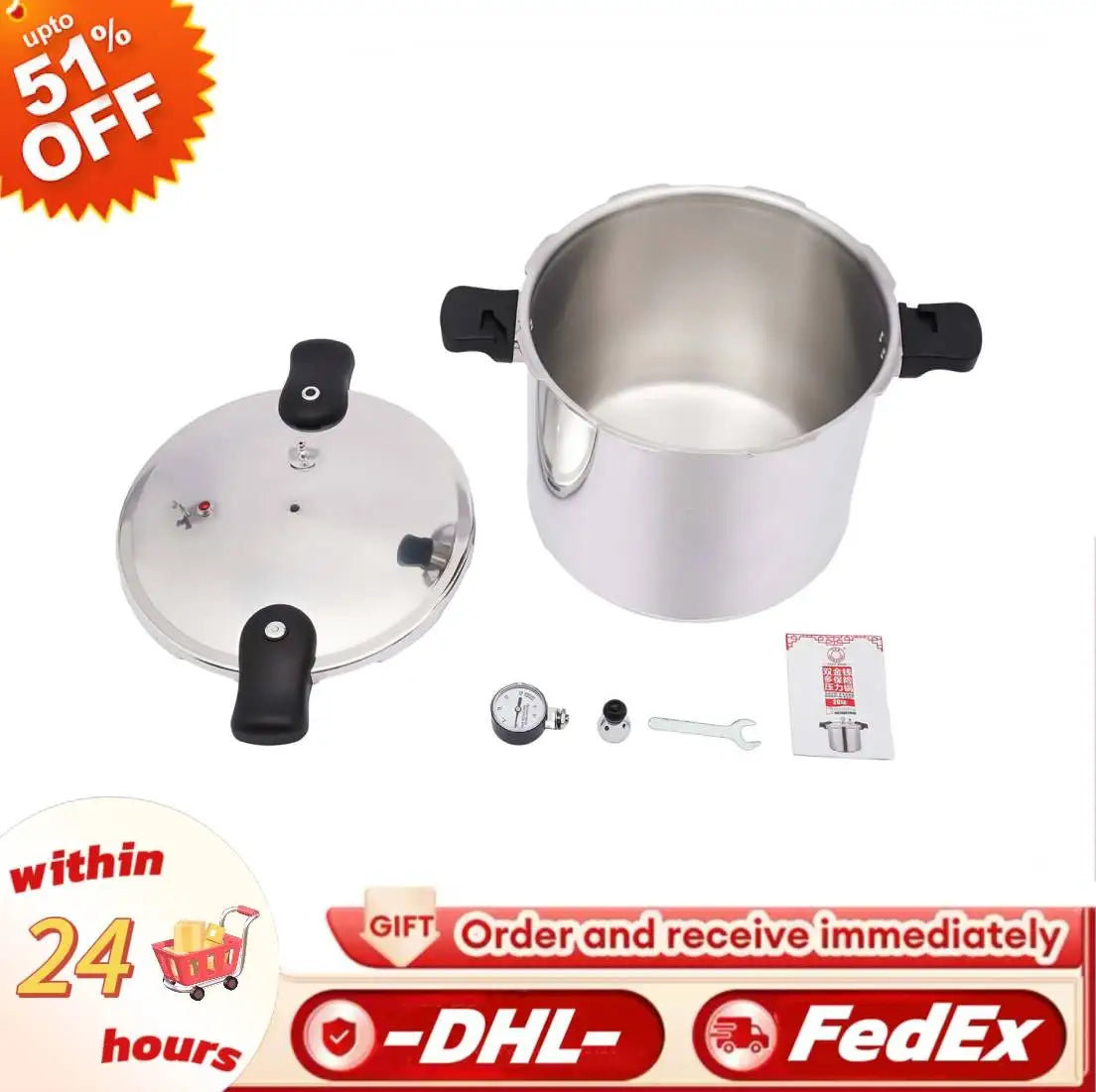 Thickened Explosion-proof Pressure Cooker 23 Quart Kitchen Pressure Canner Cookware 90kpa HOT.