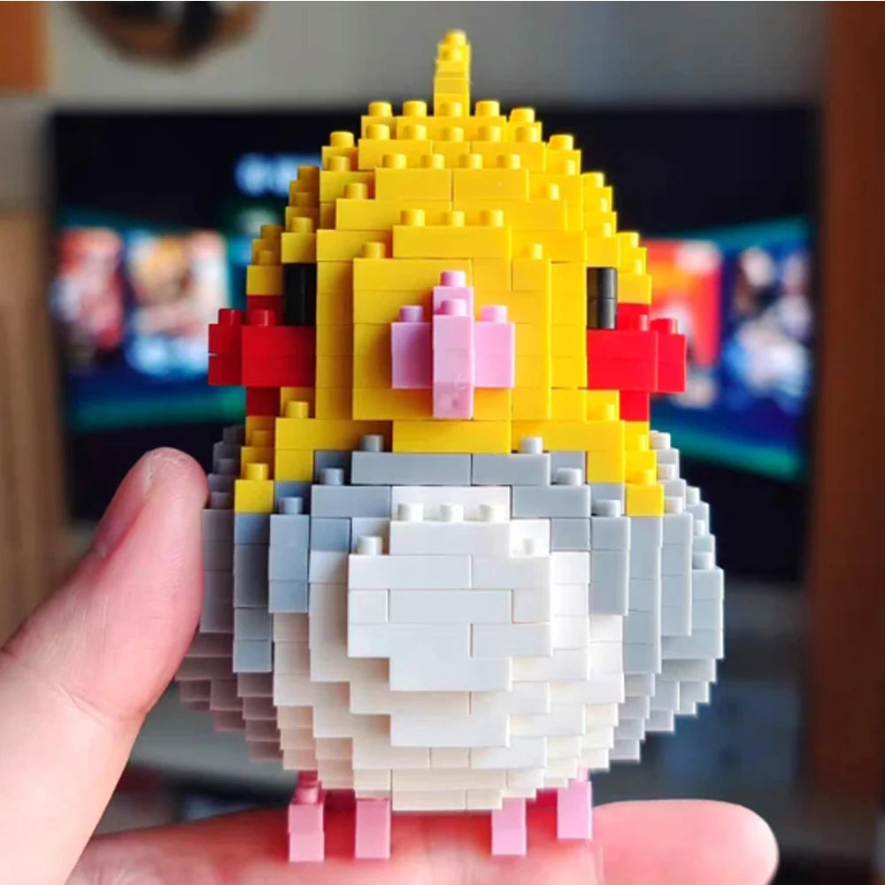 KNEW BUILT Colorful Parrot Micro Mini Building Blocks Assembly Toys 3D Model Bricks for Birds Funs Hands-on Ability Gift.
