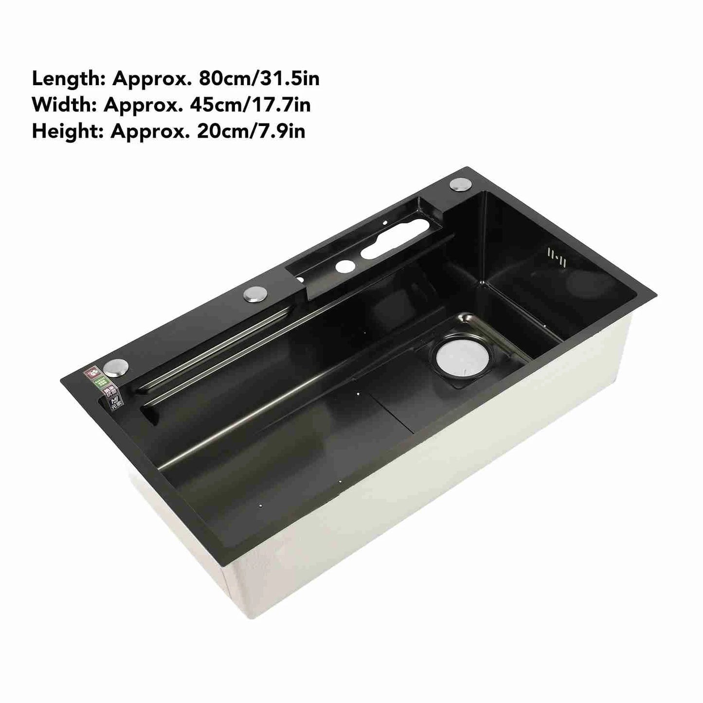 Intelligentes Küchenspülbecken, professionelles Edelstahl-Waschbecken mit verdickter gebürsteter Oberfläche, großes Fassungsvermögen, Digitalanzeige, Küchenspüle