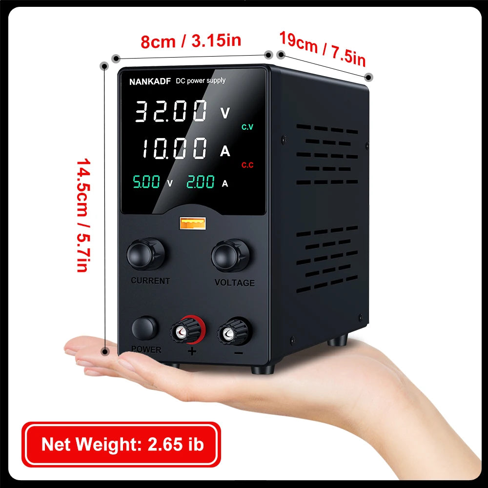 NANKADF DC laboratory power supply 30V 10A bench power supply encoder regulates voltage and current Dual input voltage 220V/110V.