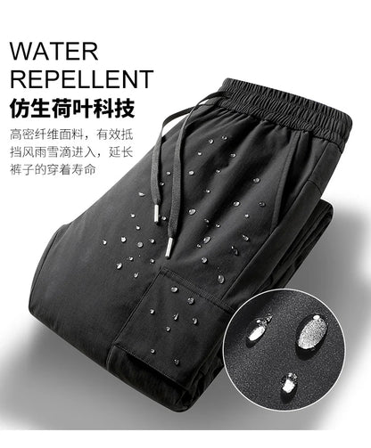 Winter Down Pants Men's Casual Waterproof Zipper Pocket Thick 90% Duck Down Cargo Pants Male Jogger Outdoor Warm Sports Pants.