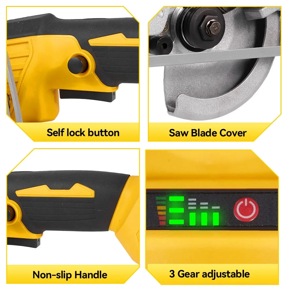 MELLWIN 5 Zoll 125 MM Bürstenlose Elektrische Kreissäge Handheld Multifunktionale Holz Metall Cutter Power Tool Für 21 V 18 V Batterie