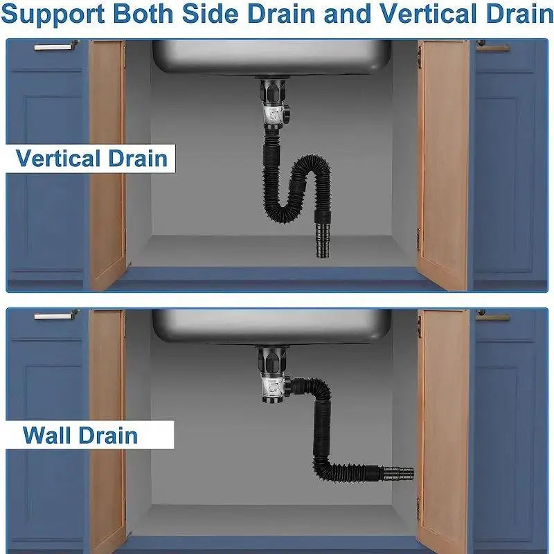 Kitchen Sink Drain Pipe Flexible Stretchable Deodorant Strainer Pipeline Washbasin Anti Blockage Sink Strainer Drain Pipe