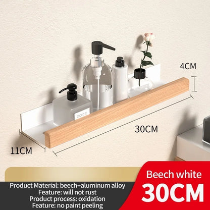 Holz Aluminium Material Eckregal Shampoo Lagerregal Dusche Wandregal Badezimmer Organizer Badezimmerzubehör