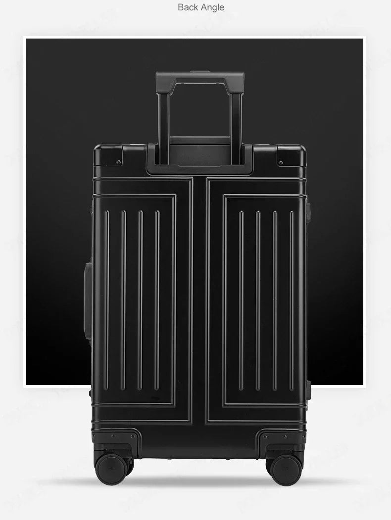 Trolley Box Rollgepäck Silber Koffer mit hoher Kapazität Koffer aus Aluminium-Magnesium-Legierung Universalrad.