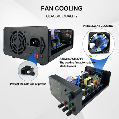 Wanptek Adjustable DC Power Supply 30V 10A LED Lab Bench Power Source Stabilized Switch Power Supply Voltage Regulator 60V 5A.