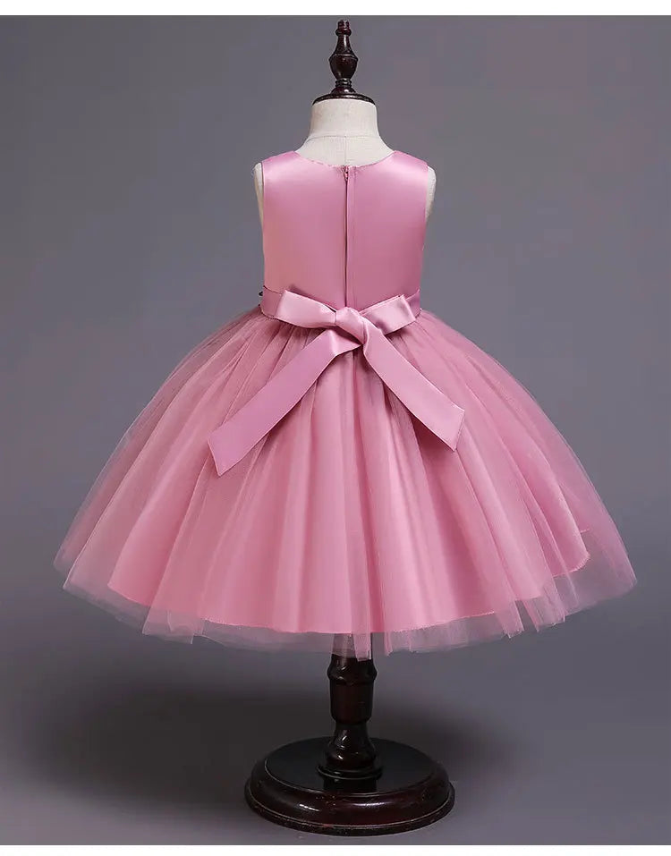 Elegantes Kleid für Mädchen, Abend, Hochzeit, Schmetterlingsapplikationen, Netzstoff, Prinzessinnenkleid für Kinder, Geburtstagsfeier, Abschlussball, Performance-Kleid.