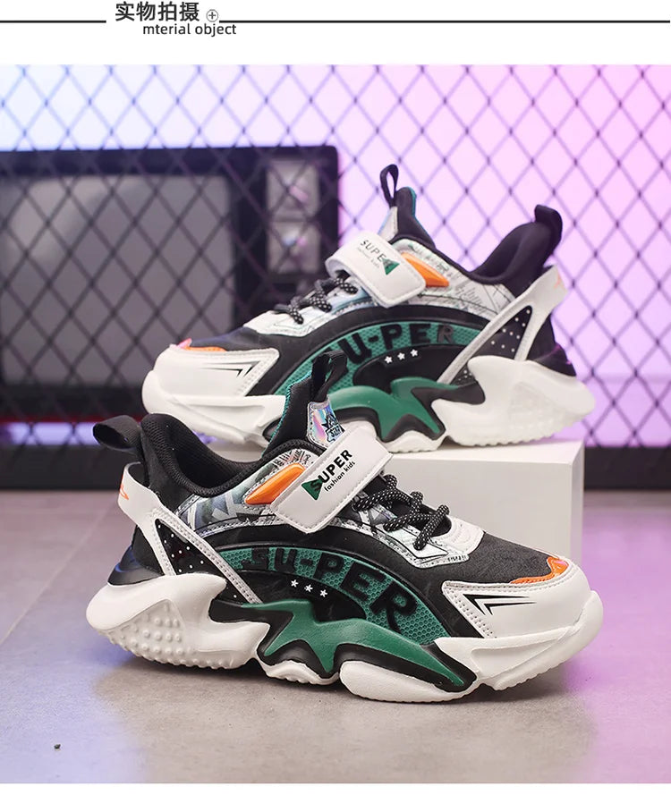 Sport Kids Leather Sneakers Four Season Boys Casual Shoes Non Slip Children Fashion School Walking Running Shoes Size 28-39.