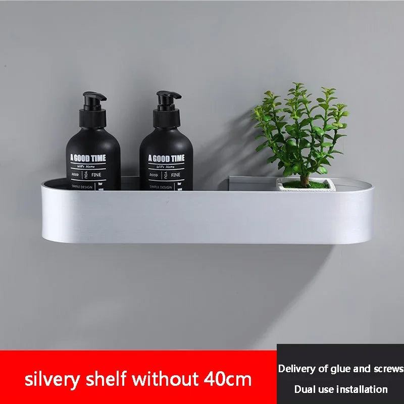 Nicht perforierter Raum, Aluminium, WC-Aufbewahrungsregal, Wandmontage, Badezimmer-Aufbewahrungsregal, Kosmetik, Wandregale, Badezimmer-Zubehör
