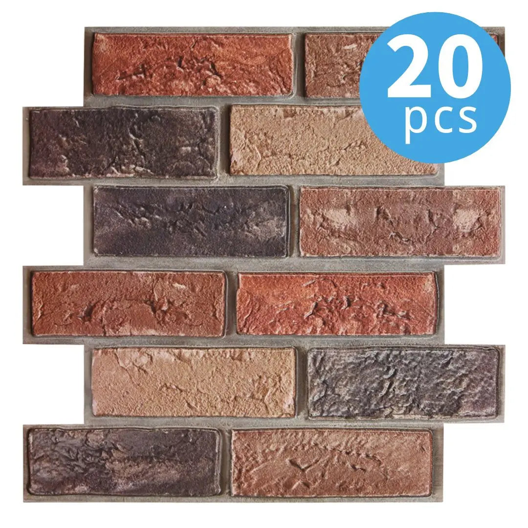 10/20pcs 3D Faux Brick Peel and Stick Wall Panels, Waterproof PVC Wall Stickers, Easy to Install, Home Wall Decor