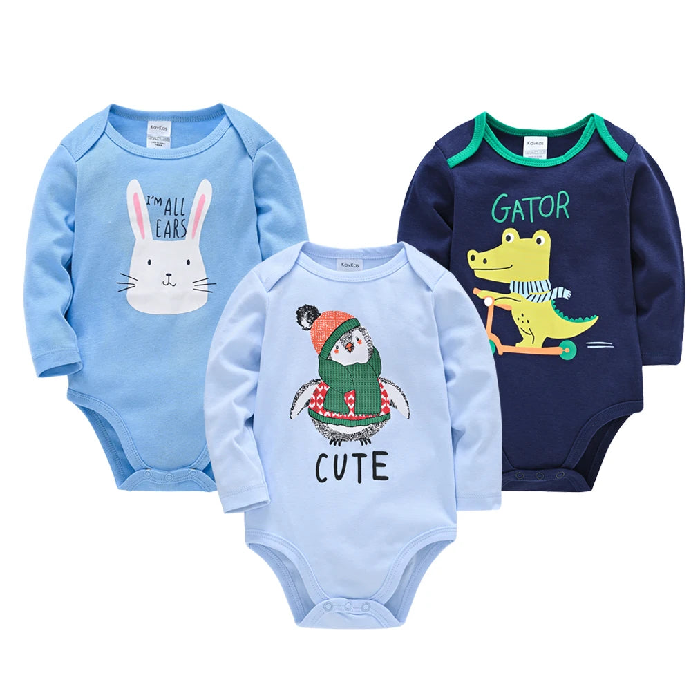 3 Teile/los Neugeborenen Baby Kleidung Jungen Nette Strampler 100% Baumwolle Langarm Body Baby Kleidung Sets Geschenk Infant Overall 0-24M.