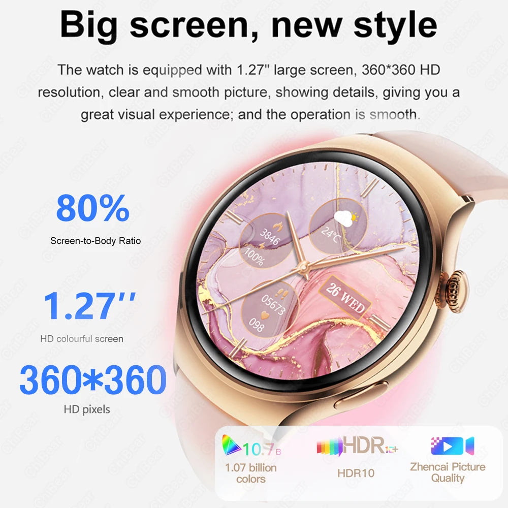 2025New GPS NFC Bluetooth Call Smartwatch Women Watch 4 mini Sports Track Heart Rate Oximetry Monitoring Health Smartwatch Woman.