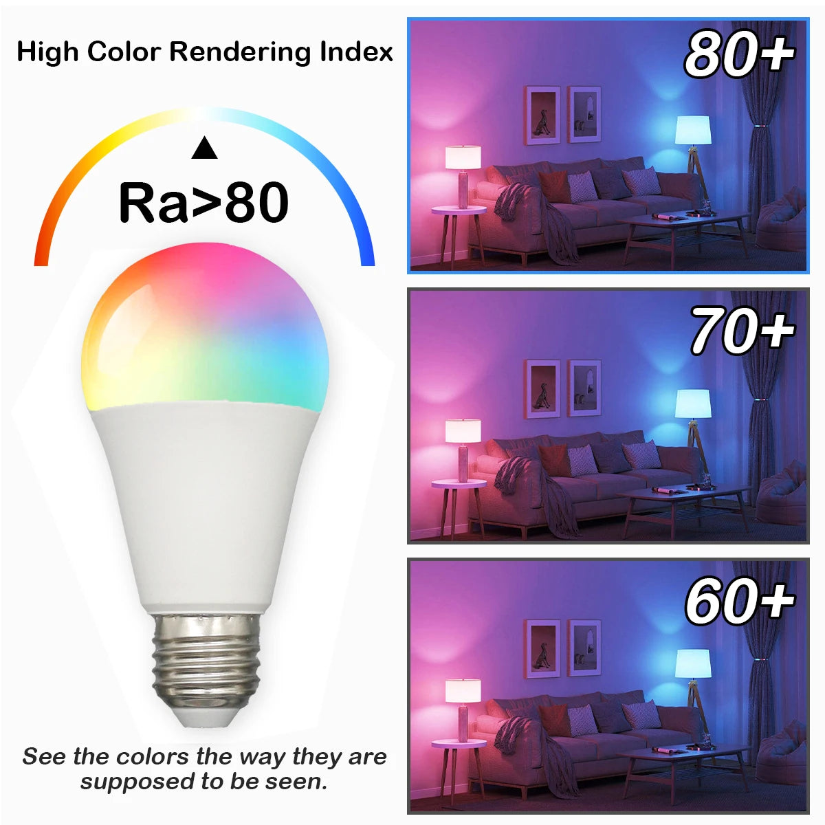 E27 RGB LED Light Bulb 220V 10W with IR Color Changing Control Remote Multicolor + White Lamp Spotlight for Bedroom Party Home.