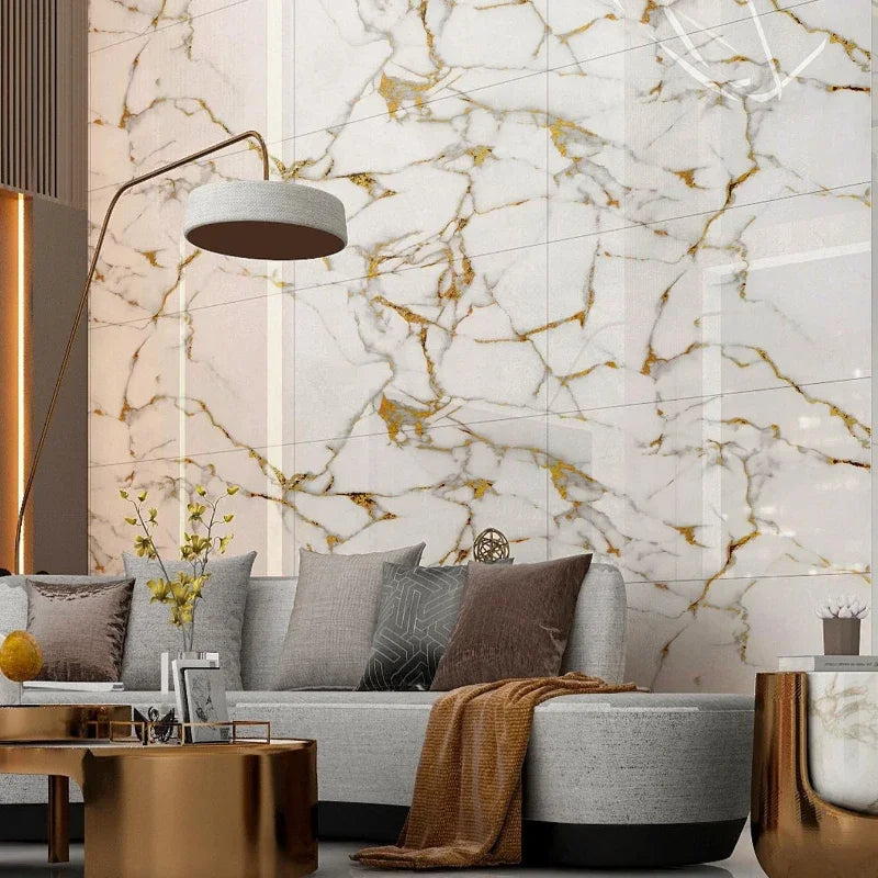 10PCS 30X30CM  Marble Gold 3D Wall Sticker Self Adhesive Tile Stickers Waterproof Oil Home Kitchen Bathroom Floor Sticker