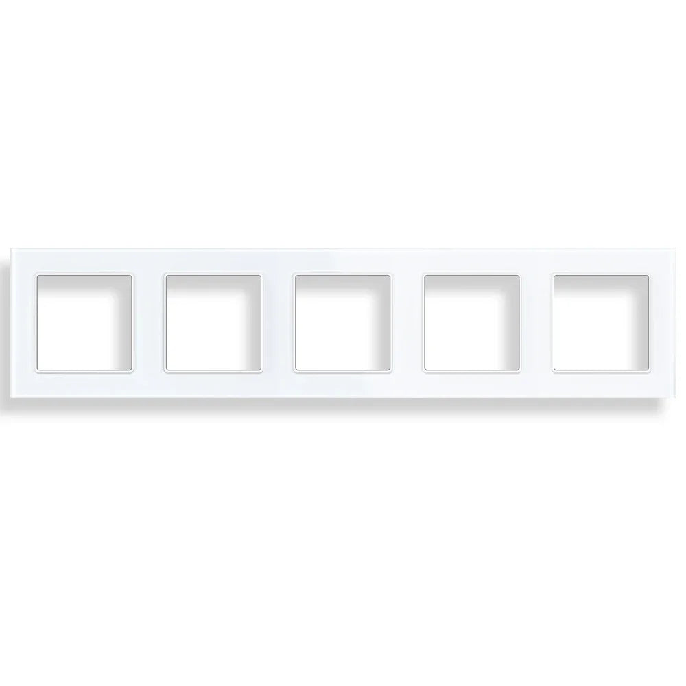 SRAN F6 Serie mehrere Rahmen Weiße Panel aus gehärtetem Glas, EU FR UN-Steckdosen und Schalter Dimmer-Lüfter-Fußlampe Rj45-Modul DIY