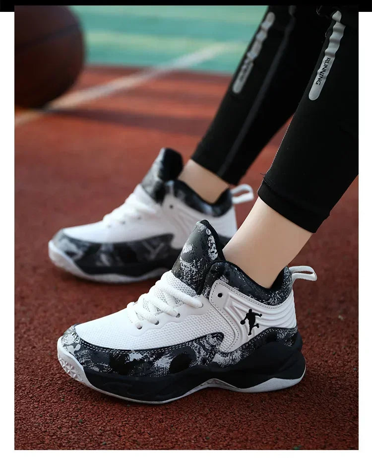Basketball Shoes for Kids Sneakers New Boys Brand Thick Sole Non-slip Children Sports Shoes Child Boy Basket Trainer Shoes.