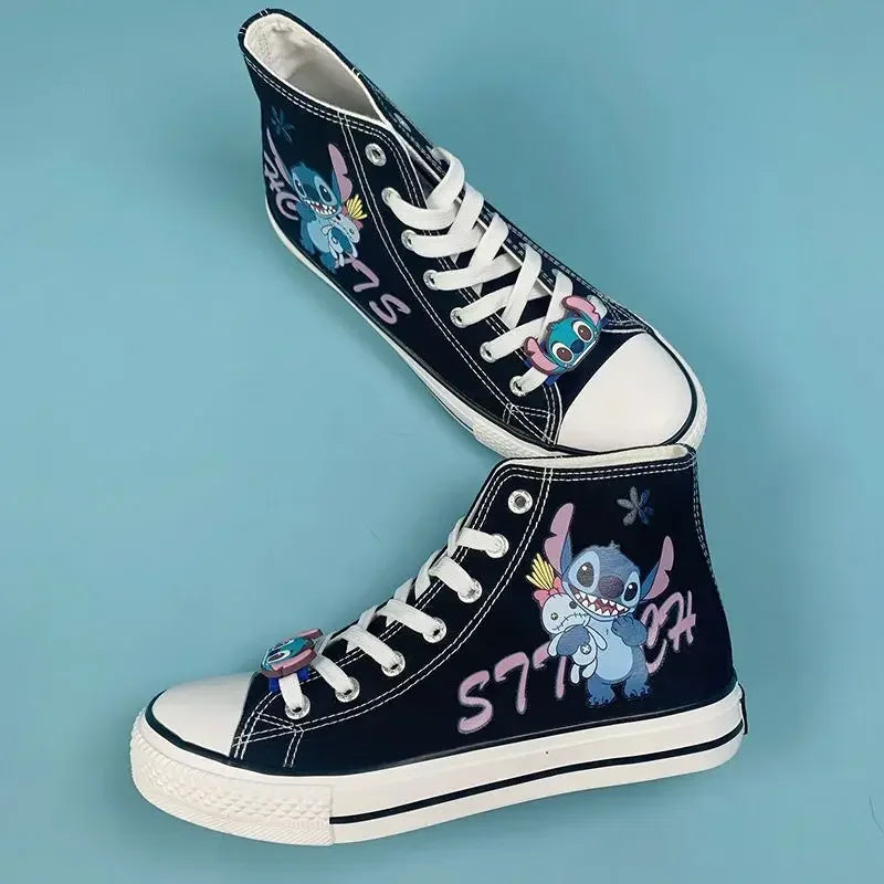 Disney cartoon canvas Stitch Couple shoes girls summer new Korean fashion wild Mickey mouse children canvas sneakers size 34-44.