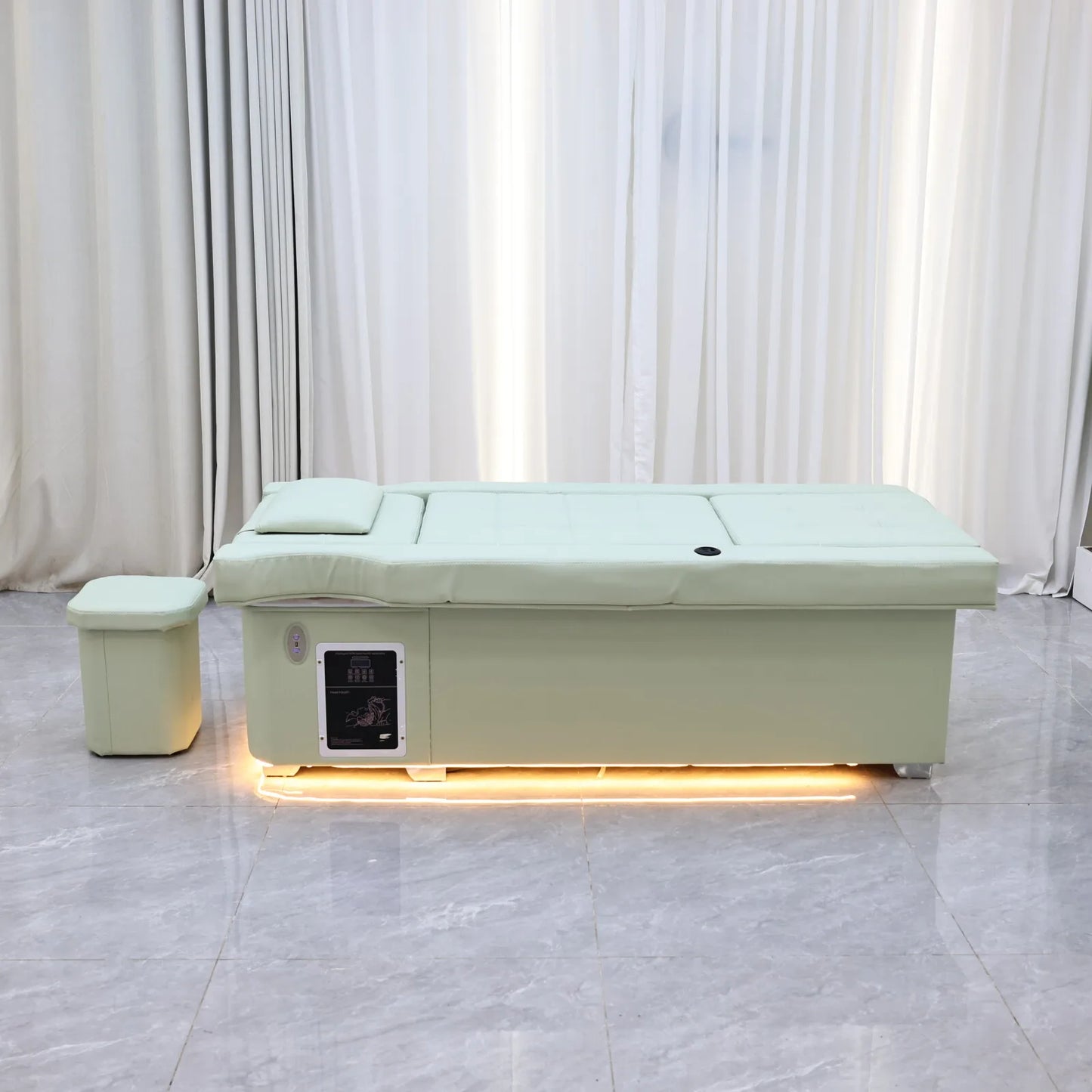 Elektrisches Lift-Shampoo-Bett, All-in-One-SPA-Salonmöbel mit Massage- und Wassercirculation, Waschbecken, Kopfbegasung und Fußbad