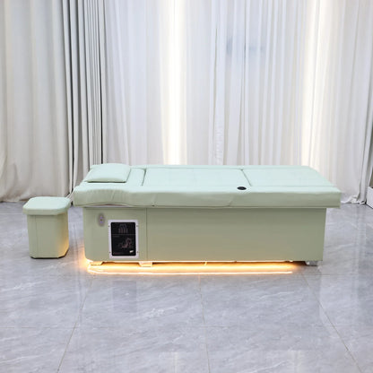 Elektrisches Lift-Shampoo-Bett, All-in-One-SPA-Salonmöbel mit Massage- und Wassercirculation, Waschbecken, Kopfbegasung und Fußbad