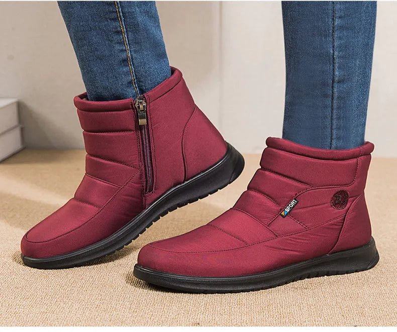 Women's Boots Waterproof Fur Boots For Snow Winter Shoes Woman Casual Rubber Botas Mujer Fashion Winter Boots Women Booties.