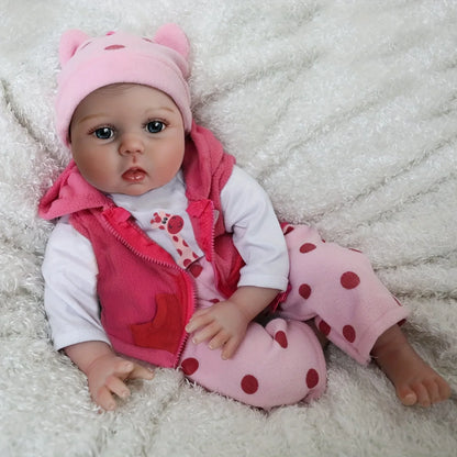 BZDOLL 22 Inch Soft Silicone Reborn Baby Doll Alive 55 CM Newborn Princess Toddler Bebe Cute Play House Toy Girl Birthday Gift.