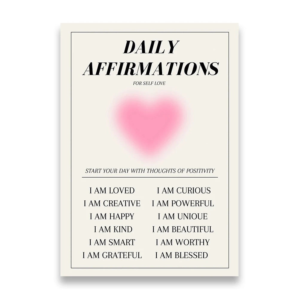 Pink Gradient Aura Spiritual Affirmation Wall Art Canvas Painting Nordic Posters And Prints Wall Pictures For Living Room Decor.