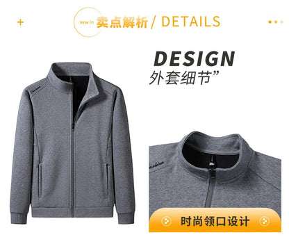 Plus Size 6XL 7XL Men's Sportswear Casual Cotton Tracksuits Men Sets Outwear Jacket+Sweatpant Joggers Running Winter Sports Suit.