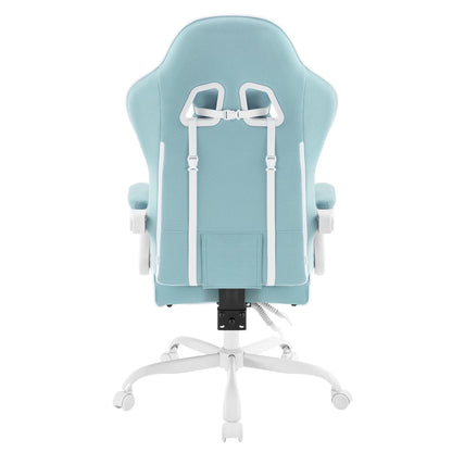 WOLTU Ergonomischer Gaming-Stuhl, Bürostuhl mit hoher Rückenlehne, Drehsessel mit Fußstütze und höhenverstellbarem Computerstuhl für die Lendenwirbelsäule