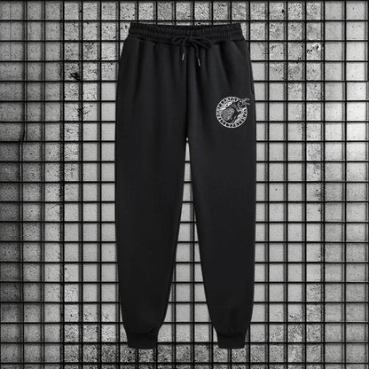 Viking Raven Print Mens Casual Tracksuit Set 2025 New 2 Pieces Zipper Hoodie with Pants Urban Streetwear Outfit Autumn Winter.