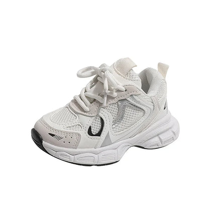 Kids Casual Running Shoes with Thick Soles Boys Girls Fashion Versatile Sports Shoes 2024 New Children Mesh Breathable Sneakers.