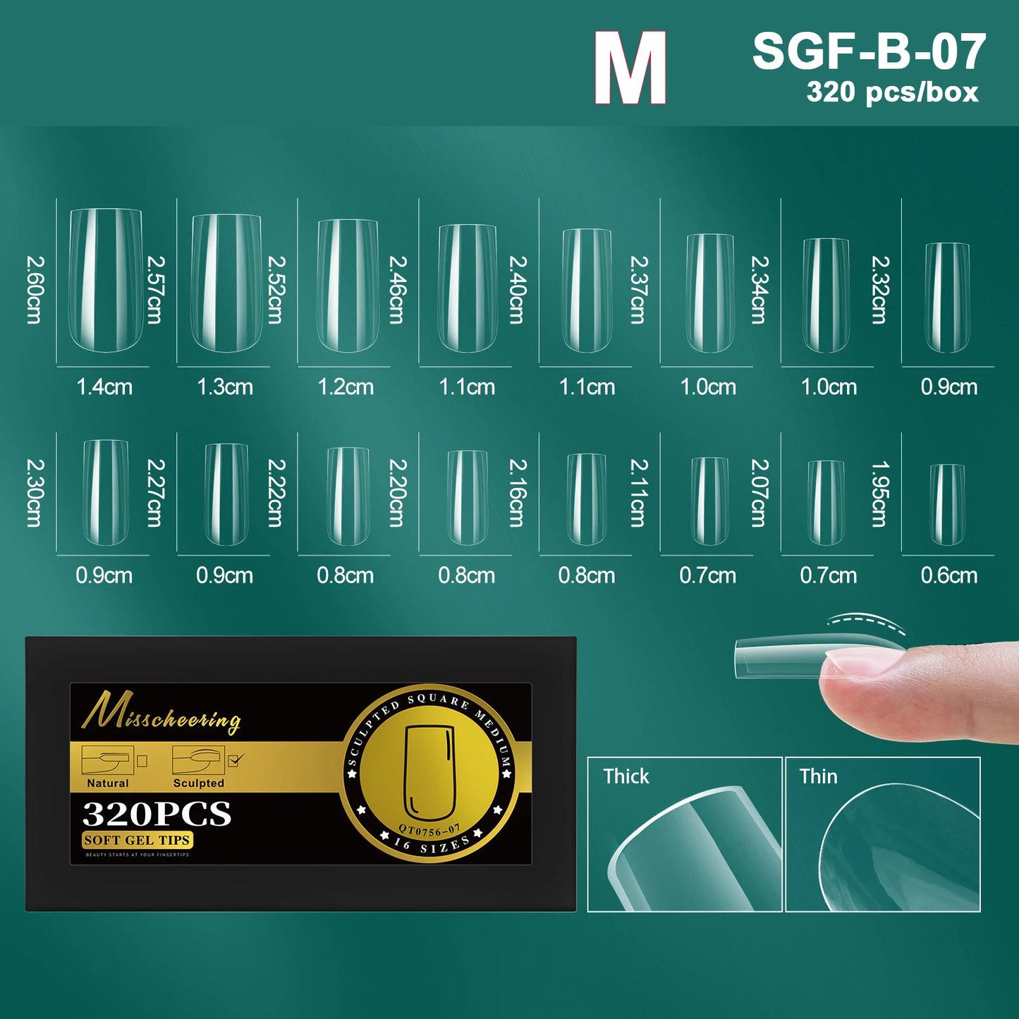 16 Sizes Curved Arch Soft Gel False Nail Tips Full Cover Press on Almond Capsules French Coffin Artificial Fake Nails Extension