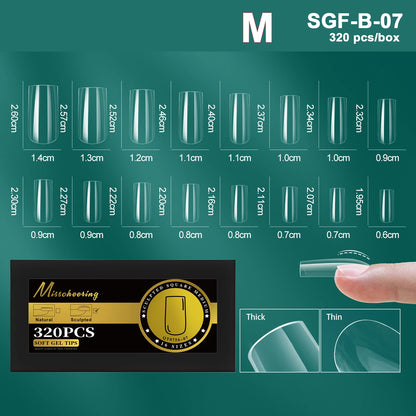 16 Sizes Curved Arch Soft Gel False Nail Tips Full Cover Press on Almond Capsules French Coffin Artificial Fake Nails Extension