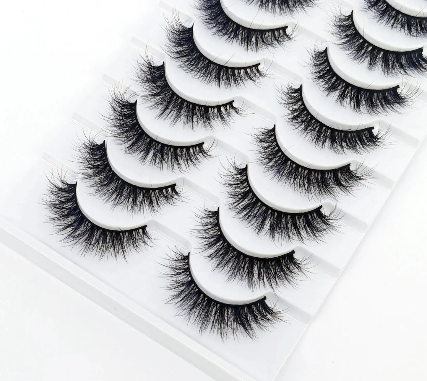 10 Pairs Lashes Fluffy Soft Russian Volumes Mink Lashes 3D Mink Eyelashes Lashes Reusable Fluffy False Lashes Russian Extensions.