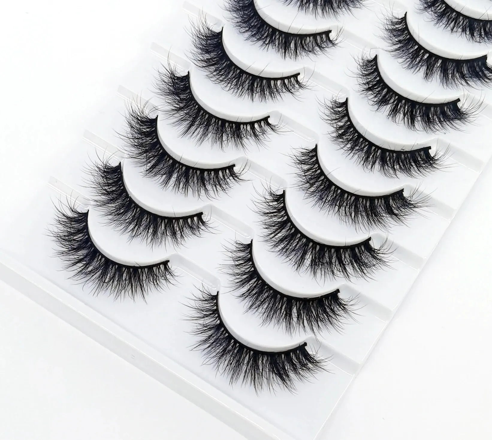 10 Pairs Lashes Fluffy Soft Russian Volumes Mink Lashes 3D Mink Eyelashes Lashes Reusable Fluffy False Lashes Russian Extensions.