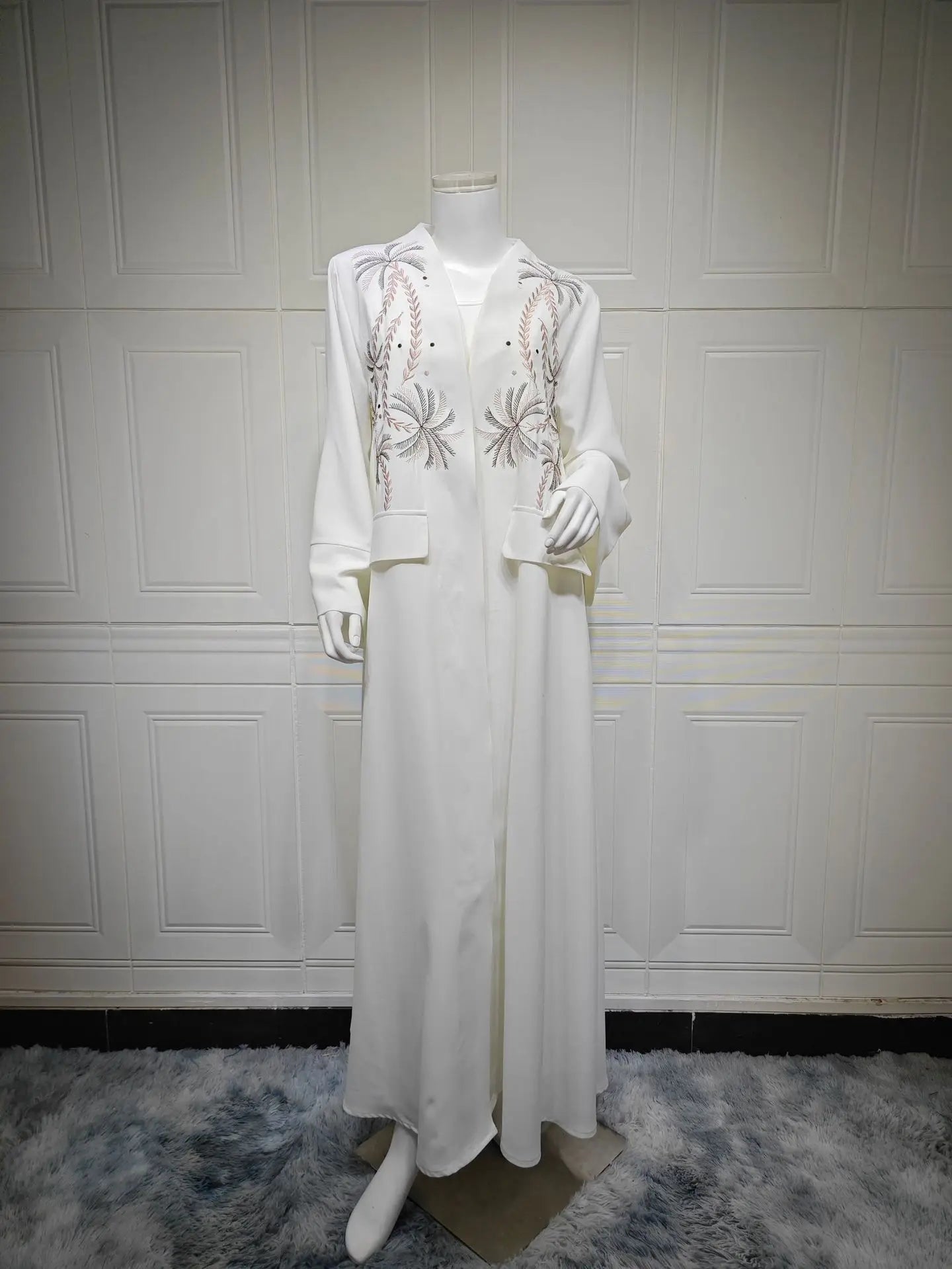 UNI Ramadan Eid Open Kimono Abaya Dubai Luxury Embroidered Abaya Islam Muslim Modest Dress Women Kebaya Kaftan Robe Femme Musulm.